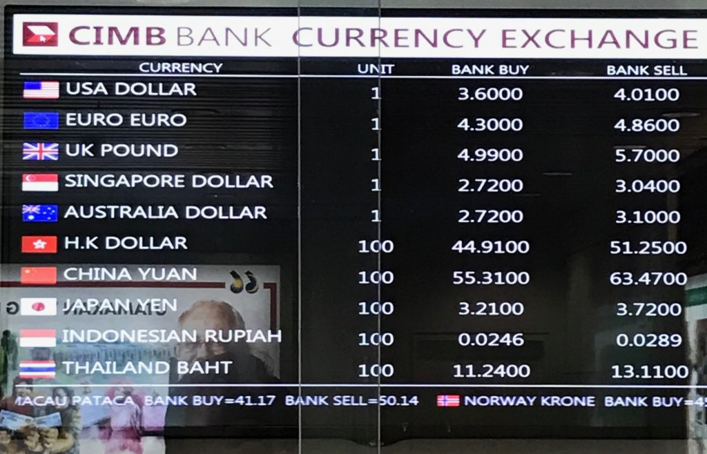 クアラルンプール国際空港での両替レート