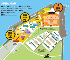 イナズマロックフェス2018の会場マップ(エリアマップ)！無料エリアも！