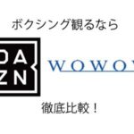 【DAZNかWOWOW】ボクシング放送徹底比較！料金や放送予定は？